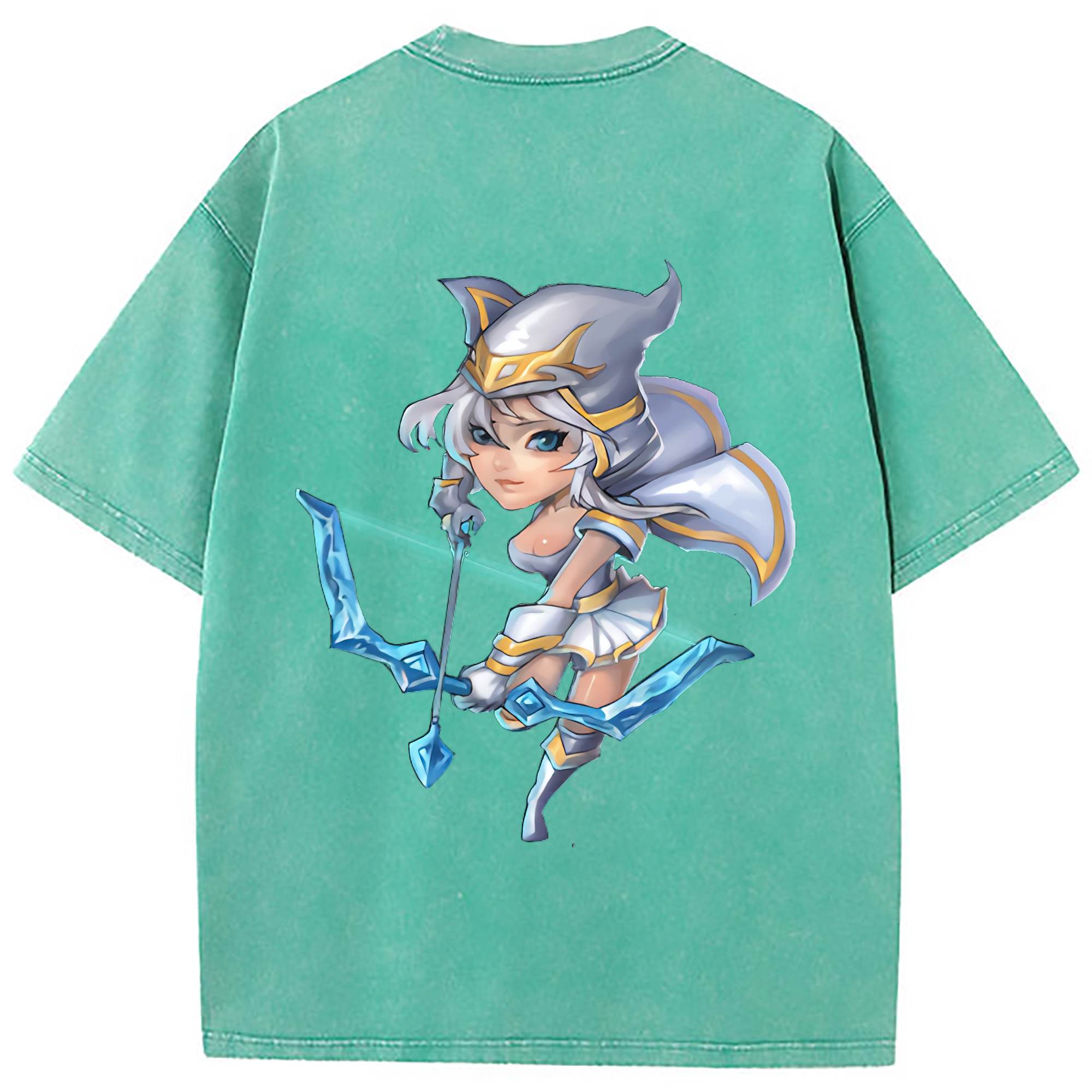 （画像用） リーグ・オブ・レジェンド League of Legends LOL 綿100% ヴィンテージ風 半袖Tシャツ（背面プリント）